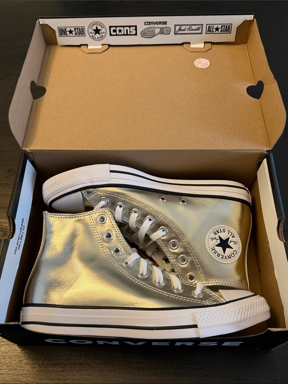 Converse women’s size 9 Metallic Gold High Top Sneakers brand new in box